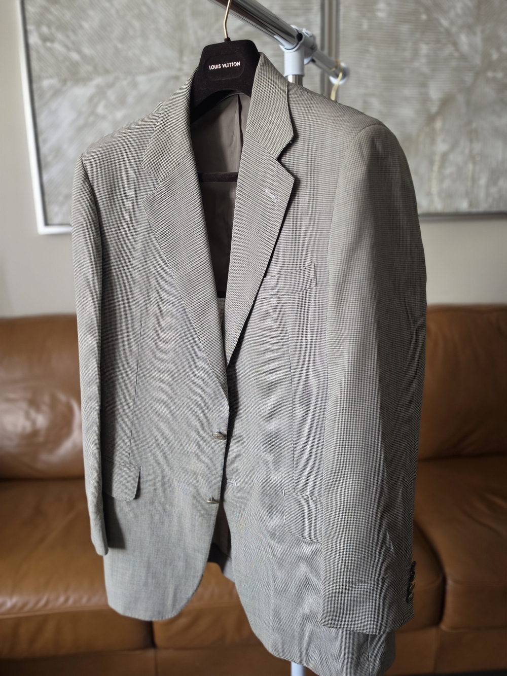 Men's Light Gray Glen Plaid Blazer